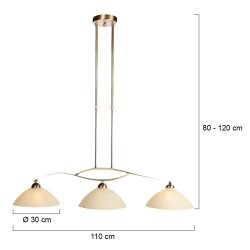 Kosmos- Loftlampe i bronze finish, tre sk�rme i glas