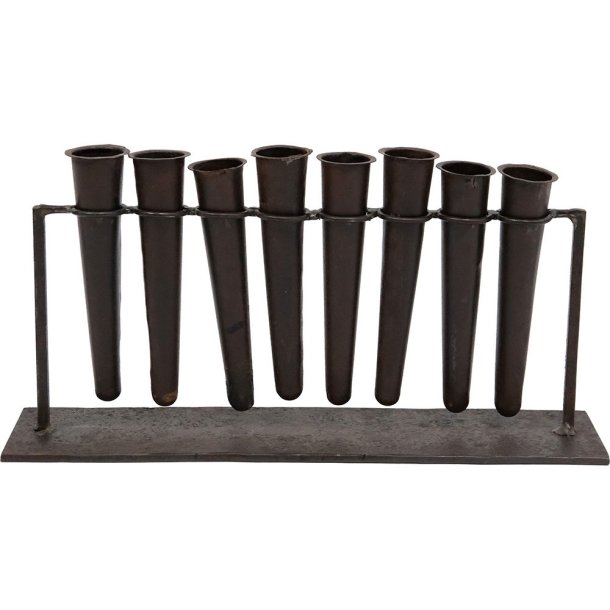  Robby - Vaser, to stk. med otte sm metal vaser p stativ