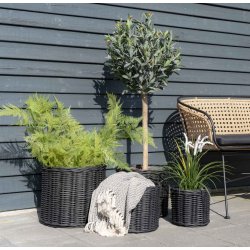 Bromo - Kurvest med fire kurve i sort rattan