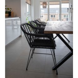 Buffon - 2 Havestole i sort flet