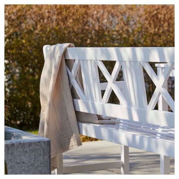 Croix - Havebnk i hvid hjglans mahogni, bredde 150 cm.