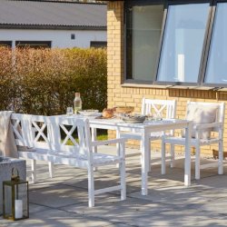 Croix - Havebnk i hvid hjglans mahogni, bredde 150 cm.