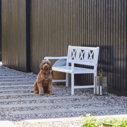 Croix - Havebnk i hvid hjglans mahogni, bredde 150 cm.