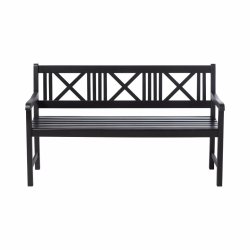 Croix - Havebnk i mat sort mahogni, bredde 150 cm.