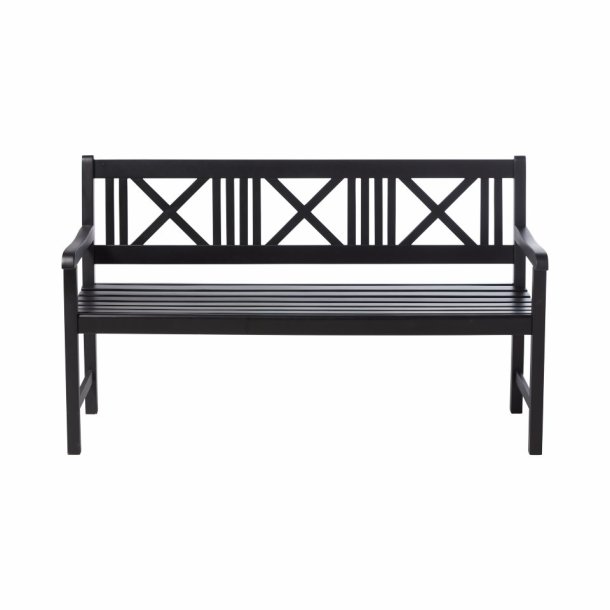 Croix - Havebnk i mat sort mahogni, bredde 150 cm.