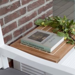 Croix - Havebnk i hvid hjglans mahogni, bredde 120 cm.