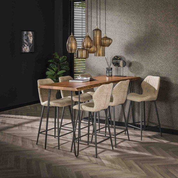 Shape-Up - 2 barstole i sandfarvet Boucl stof