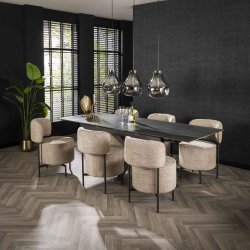 Abuelo - 2 Spisebordsstole i hvidt Boucl stof 