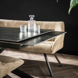 Sleek - Spisebord med keramisk topplade og udtrksplader, lngde 180-260 cm.