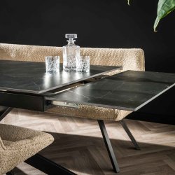 Sleek - Spisebord med keramisk topplade og udtrksplader, lngde 180-260 cm.