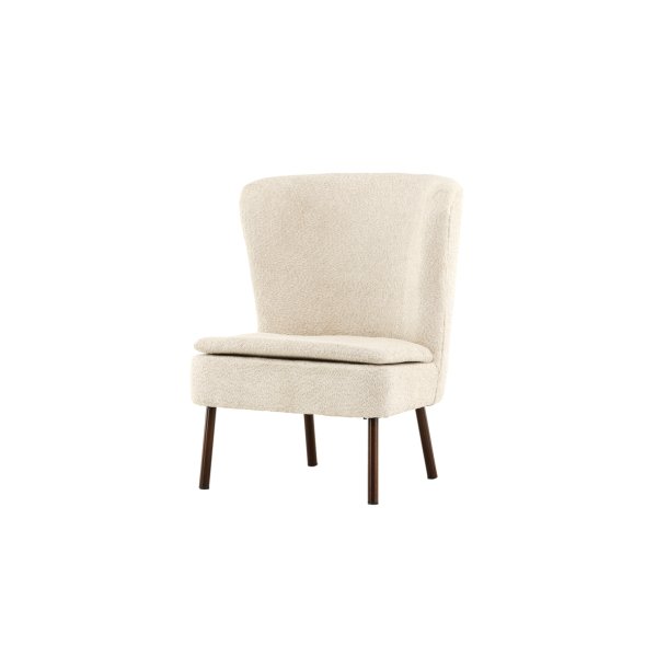 Ben- Lnestol med hj ryg i beige boucle stof