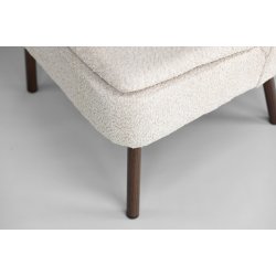 Ben- Lnestol med hj ryg i beige boucle stof