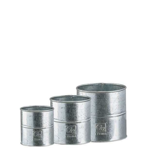Maceta - Urtepotte i galvaniseret metal, tre potter