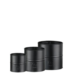 Maceta - Urtepotte i sort metal, tre potter