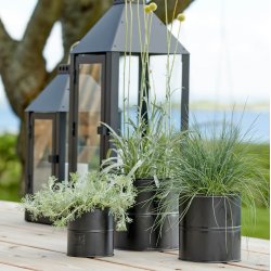 Maceta - Urtepotte i sort metal, tre potter