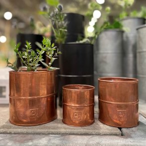 Maceta - Kopparvxtkruka, tre krukor