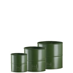 Maceta - Urtepotte i olivengrn metal, tre potter