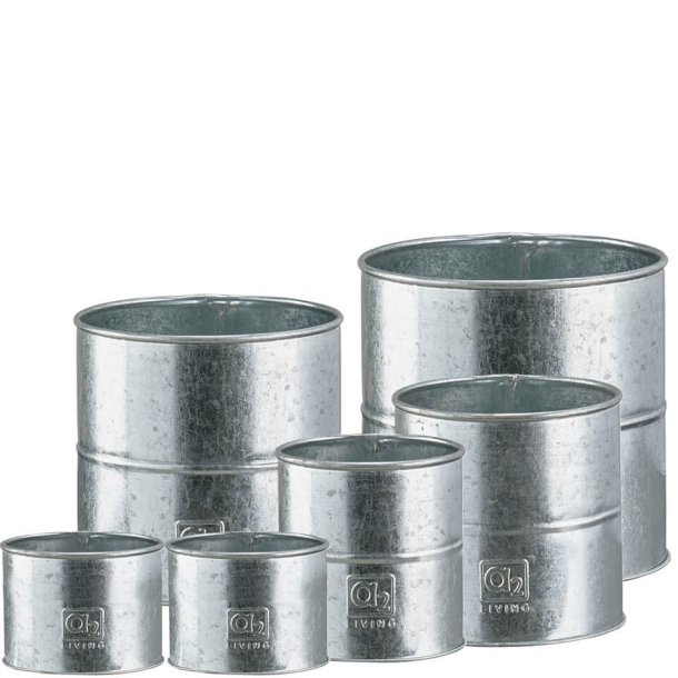 Maceta - Urtepotte i galvaniseret metal, seks potter