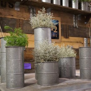 Maceta - Vxtkruka i galvaniserad metall, 6 krukor
