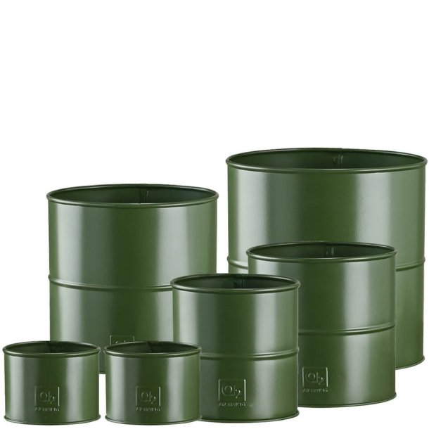 Maceta - Urtepotte i olivengrn metal, seks potter