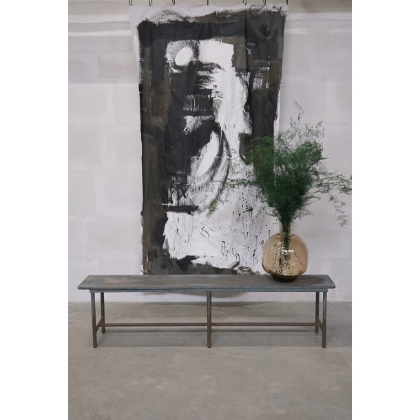 Raabjerg - Bnk i rustik genbrugs tr og metal