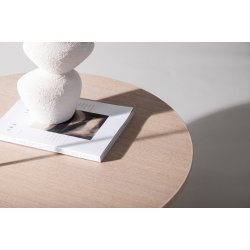 Atlas - Sofabord i lyst egefiner, diameter 80 cm.