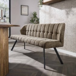 Clapton - Bnk i boucle taupe, lngde 180 cm.