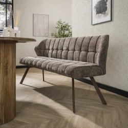 Clapton - B�nk i brun Hoven stof, l�ngde 180 cm.