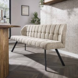 Clapton - Bnk i boucle sandfarve, lngde 180 cm.