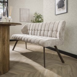Clapton - B�nk i lys sandfarvet Hoven stof, l�ngde 180 cm.