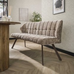 Clapton - B�nk i champagne farvet Hoven stof, l�ngde 180 cm.