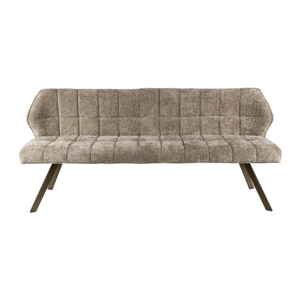 Clapton - B�nk i champagne farvet Hoven stof, l�ngde 180 cm.