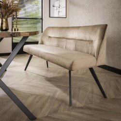 Boxi - Bnk i champagnefarvet fljl med lngde 188 cm.