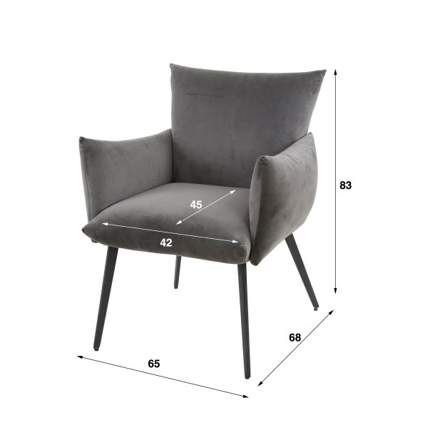 Hilton - Spisebordsstol i antracitgr fljl