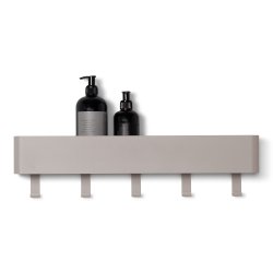 Maxi - Hylde, knage i silky taupe metal med 5 knager