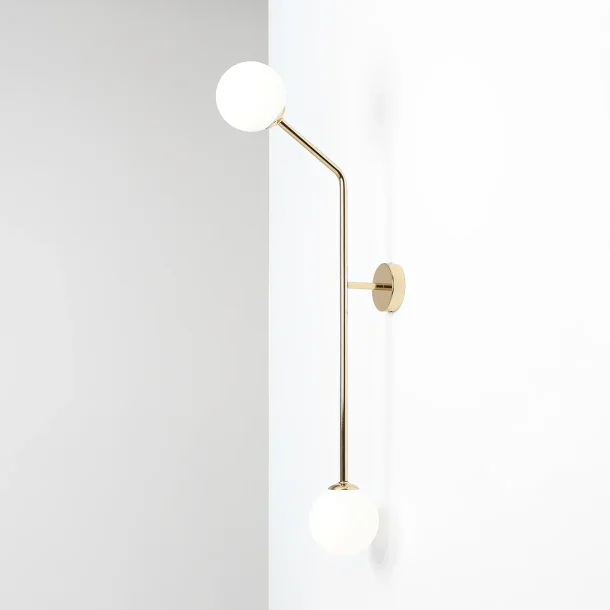 Limelight - Vglampe i guld farvet metal og hvidt glas, hjde 99 cm