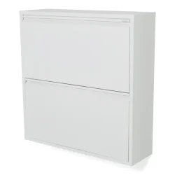 Zapato - Skoskab med 2 dobbelt rum - hvidt metal