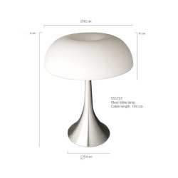 Carrizal - bordlampe i stl og hvidt glas