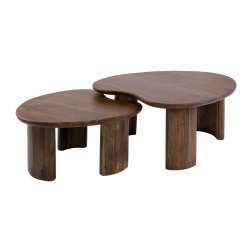 Massimo - Sofabordss�t i massiv brun akacie tr�