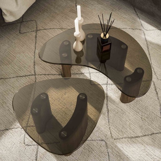 Vaso - Sofaborde med organisk form i brunt glas
