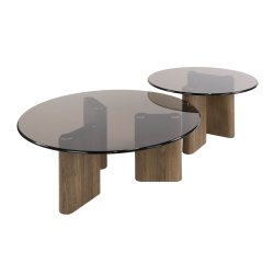 Vaso - Sofaborde rund form i brunt glas