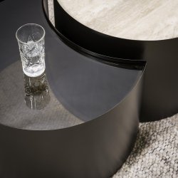 Mixy - Sofabordss�t i metal, travertin og glas