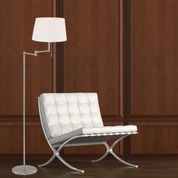 Arnott - gulvlampe i metal og stofskrm