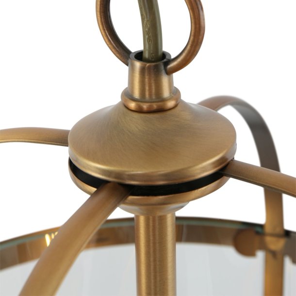 Glamour - loftlampe i bronze og glas, diameter 23 cm.