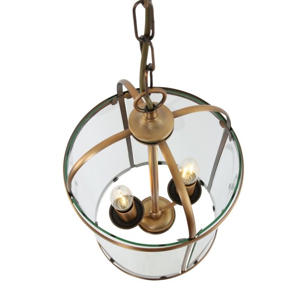 Glamour - loftlampe i bronze og glas, diameter 23 cm.