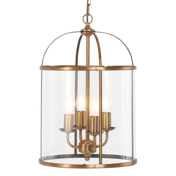 Glamour - loftlampe i bronze og glas, diameter 31 cm.