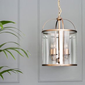 Glamour - taklampa i brons och glas, diameter 31 cm.