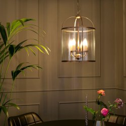 Glamour - loftlampe i bronze og glas, diameter 31 cm.