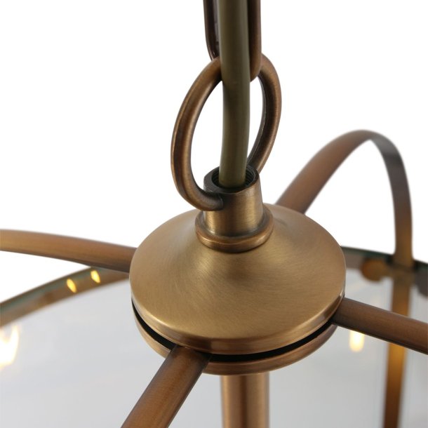 Glamour - loftlampe i bronze og glas, diameter 31 cm.