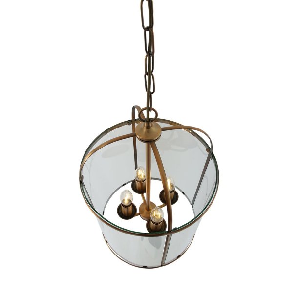 Glamour - loftlampe i bronze og glas, diameter 31 cm.